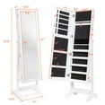 thumbnail image 2 of Costway Jewelry Cabinet Stand Mirror Armoire Lockable Organizer Large Storage Box White, 2 of 12