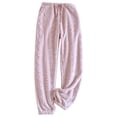 thumbnail image 1 of Gibobby Pantalones para el frío de mujer Pantalones de mujer Pantalones casuales de franela cálidos de invierno Pantalones ajustables Moda de(Rosa,XG), 1 of 4
