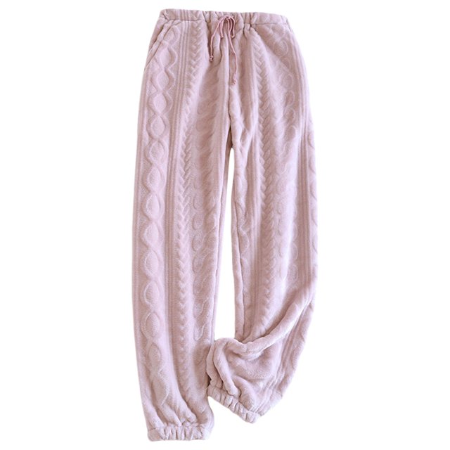 Gibobby Pantalones para el frío de mujer Pantalones de mujer Pantalones casuales de franela cálidos de invierno Pantalones ajustables Moda de(Rosa,XG)