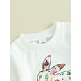 thumbnail image 6 of Bslissey Toddler Girls Easter 2Pcs Outfits Cute Bunny Print Long Sleeve Pullover Tops + Elastic Waist Flare Pants for Infant 6M-4T Kids Casual Long Pants Set, 6 of 10