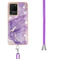 thumbnail image 3 of Galaxy S20 Ultra Case, Allytech Luxury Marble Pattern Rubber Flexible TPU Drop Protection Anti-scratch Lanyard Back Cover for Girls Women Case for Samsung Galaxy S20 Ultra, Purple, 3 of 4