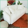 thumbnail image 4 of Mid-Century Contemporary Ivory Boucle Sofa – Solid Wood Frame, 84.6”W, Ideal for Living Room, 4 of 16