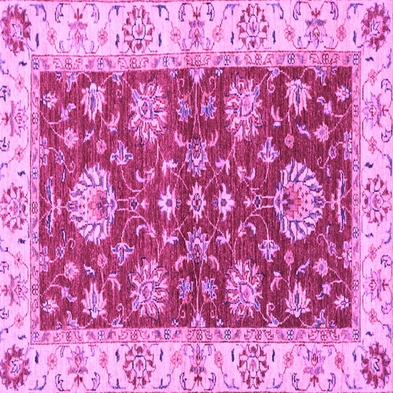 Ahgly Company Indoor Square Oriental Purple Traditional Area Rugs, 3' Square