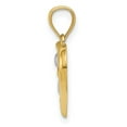 thumbnail image 3 of Diamond2Deal 14K Yellow Gold Heart and -X- Pendant for Women (L- 0.75 in, W- 0.6 in), 3 of 4