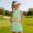 thumbnail image 4 of Y-Sunset Girls Tennis Dress 1/4 Zip Golf Outfit Built-in Bra & Shorts Pickleball Athletic Dress Workout Pockets 4-15Y, 4 of 6