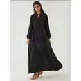 thumbnail image 4 of Textured V-Neck Maxi Dress with Button Detail, 4 of 7