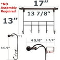 thumbnail image 2 of Towel Door Hanger includes Towel Rack Bar, 5 Towel Hooks, No Assembly Required, 17 Inches Wide, 2 Inch Over the Door Hook Space, Bronze, 2 of 7