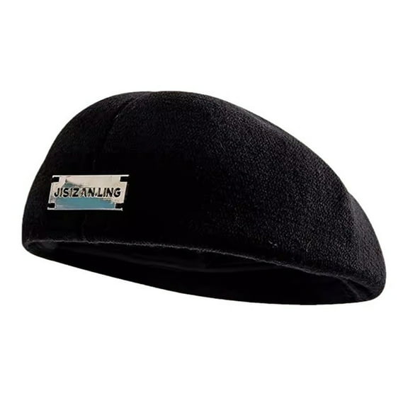 Opvise Stylish Knitted French Beret Hat Breathable Solic Color Spring Autumn Retro Beret Cap for winter Khaki