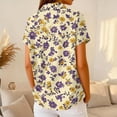 thumbnail image 5 of Womens Plus Size Casual Henley Waffle Knit Button-Up Top Short Sleeve Polo Shirt Hawaiian Shirt, 5 of 5