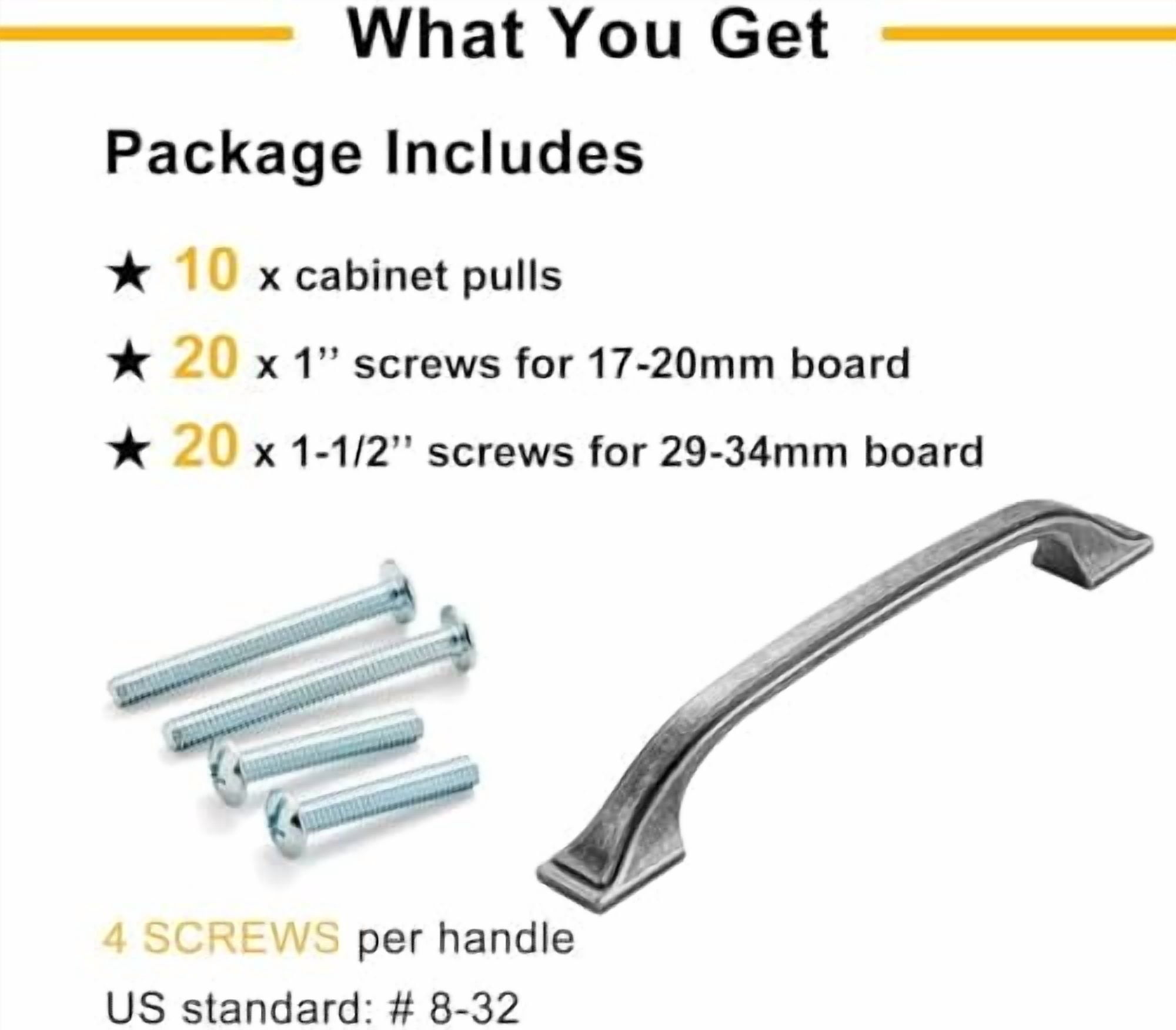 10 Pack Antique Iron Cabinet Pulls 5 Inch Vintage Iron Cabinet Handles Antique Iron Hardware for Kitchen Cabinets 8222 Drawers Bedroom Dresser Bathroom Vanity Cupboard