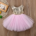 thumbnail image 2 of Bagilaanoe Toddler Baby Girl Party Dress Sequin Ruffle Sleeveless A-line Princess Dresses 12M 18M 24M 3T 4T 5T Kid Patchwork Tulle Skirt Formal Gown Dresses, 2 of 7