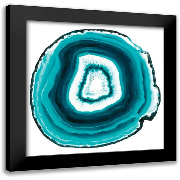 Urban Road 12x12 Black Modern Framed Museum Art Print Titled - Agate Slice Aqua