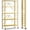 Gold, variant on 5 Tier Foldable Storage Shelves, Expandable Folding Pantry Shelf with Wheels, Changeable into 2 Shelf Units, Collapsible Storage Rack Metal Shelves for Kitchen, Room, Garage, White