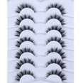 thumbnail image 3 of Pestañas postizas Wleec Beauty Cat Eye 12 mm, 7 pares de correas transparentes, 3 of 7