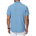 thumbnail image 7 of COSFO Plaid Mens Button Down Shirts Summer Short Sleeve Beach Shirt Loose Fit Vacation Collared Casual Men's Shirts, 7 of 7