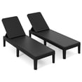 thumbnail image 1 of Costway 2 PCS Outdoor Chaise Lounger Chair 4-Position Reclining Chair with Waterproof Rattan Black, 1 of 10