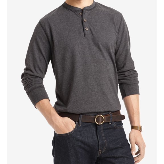 NEW Gray Mens Size 3XLT Three-Button Henley Shirt