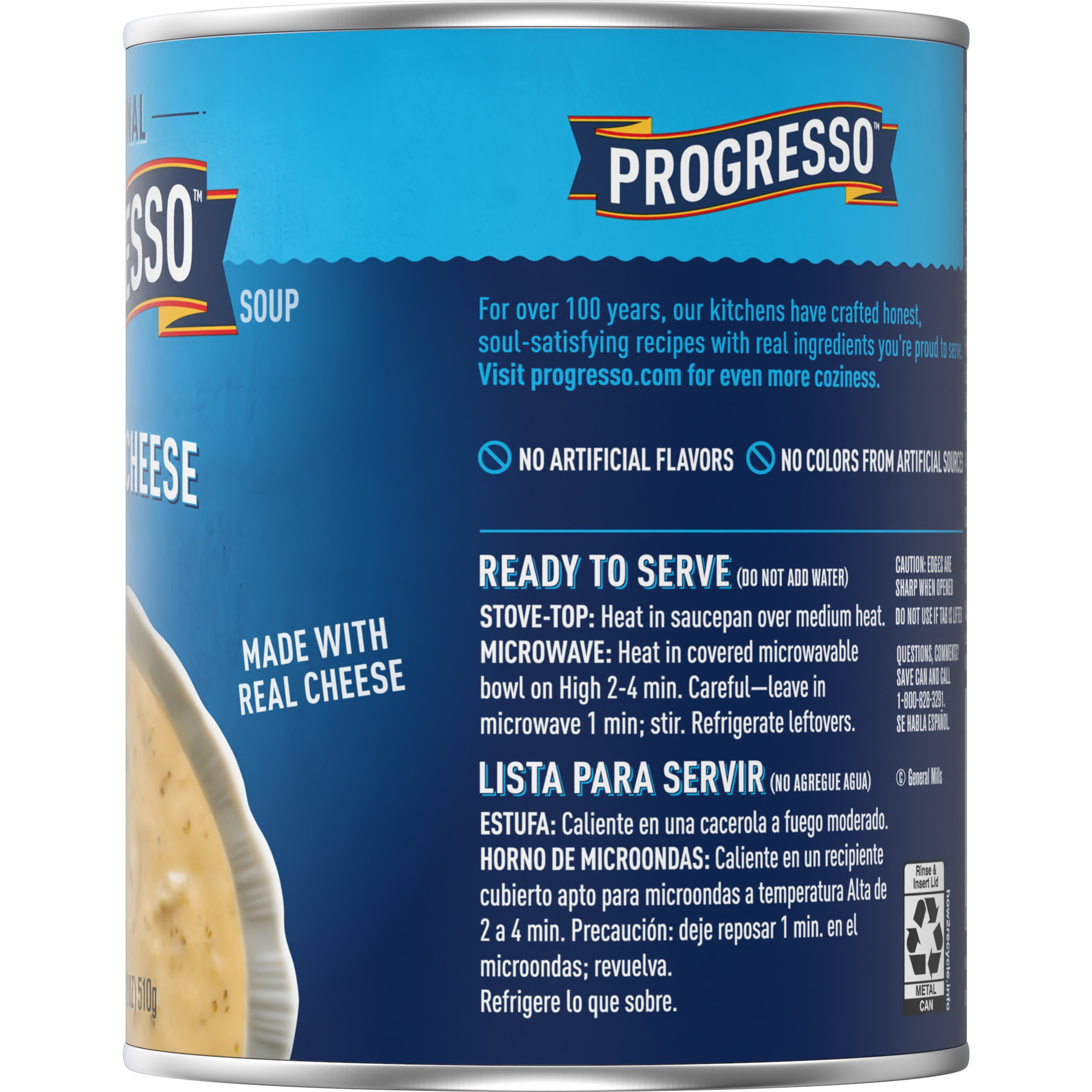 (12 pack) Progresso Traditional, Broccoli Cheese Canned Soup, Gluten Free, 18 oz.