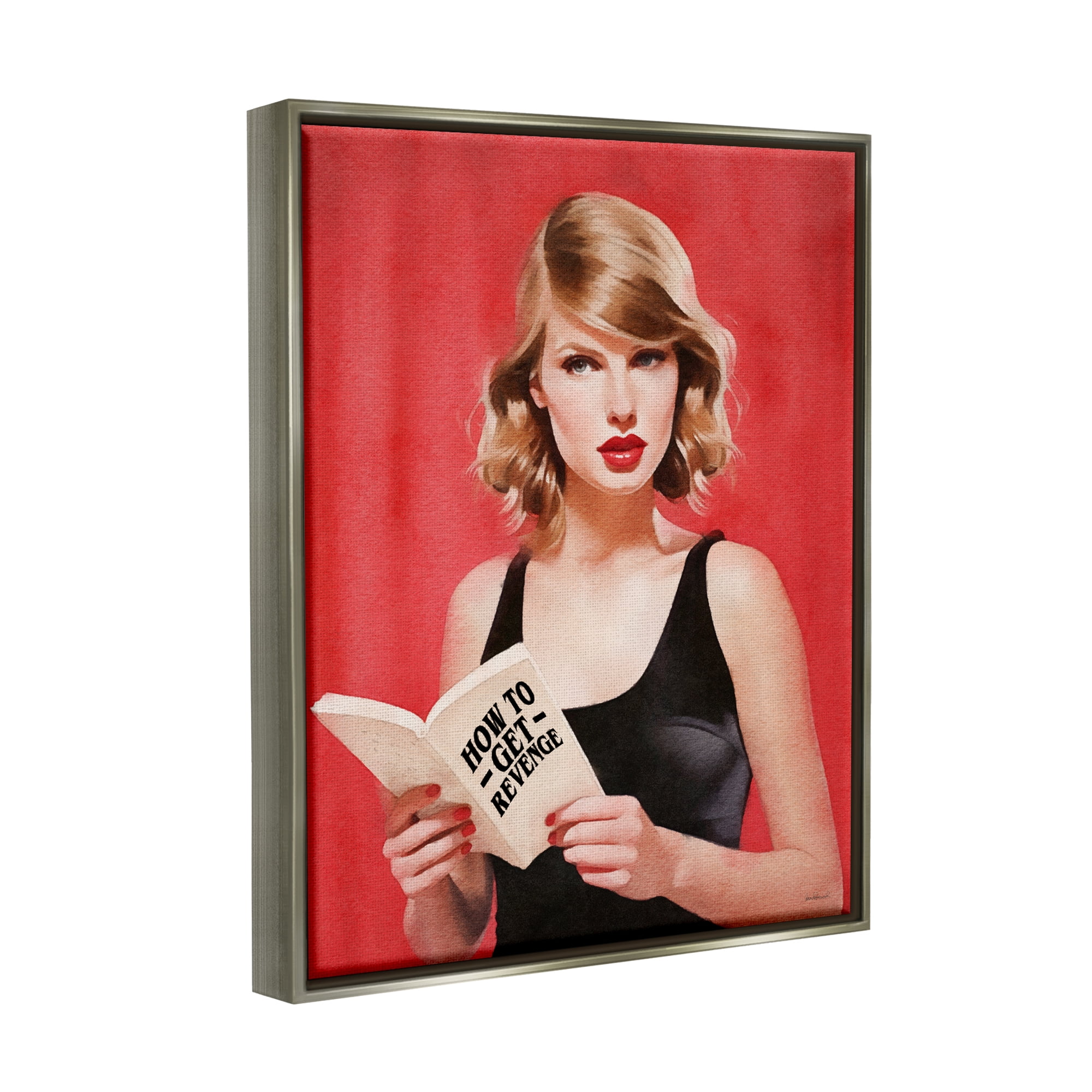 Stupell Industries Popstar Revenge Book Literature & Flim Painting Gray Floater Framed Canvas Art Print Wall Art, 17 x 21