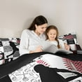 thumbnail image 4 of Feelyou Cartoon Baseball Print Bedding Comforter Set 7pcs, Eat Sleep Sports King Bedding Sets, Teens Kids Boys Girls Reversible Bed Sheets, Super Cozy Room Decor, 4 of 7