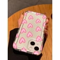 thumbnail image 3 of 1pc Love Heart Pink Clear Tpu Air Cushion Shockproof Phone Case Compatible With Iphone 15/14/13/12/11 pro max, 3 of 3