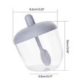 thumbnail image 3 of Round Seasoning Bottle Transparent Storage Container Kitchen Spice Jars with Spoon and Lid Pepper Salt Condiment Pots White, 3 of 4