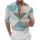 thumbnail image 1 of Camisas Manga Larga Hombre Casual Hombres Solapa suelta Estampado geométrico Manga larga Puños Botón Puerto Estilo Floral Camisa Playa Hawaiianss Verano Top (Sky Blue, S), 1 of 3