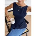 thumbnail image 4 of Blusa Sin Mangas Con Lazo En La Espalda Azul Marino Para Mujer, 4 of 24