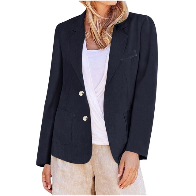 Blazer de moda para mujer, cárdigan con cuello de manga larga, abrigo informal, blazer, blusa, chaqueta para mujer