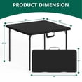thumbnail image 2 of HaiCube 36-Inch Folding Table, Heavy Duty HDPE Portable Card Table, 300lb Capacity, No Assembly, Waterproof for Camping, Picnic, Party, Black, 2 of 8