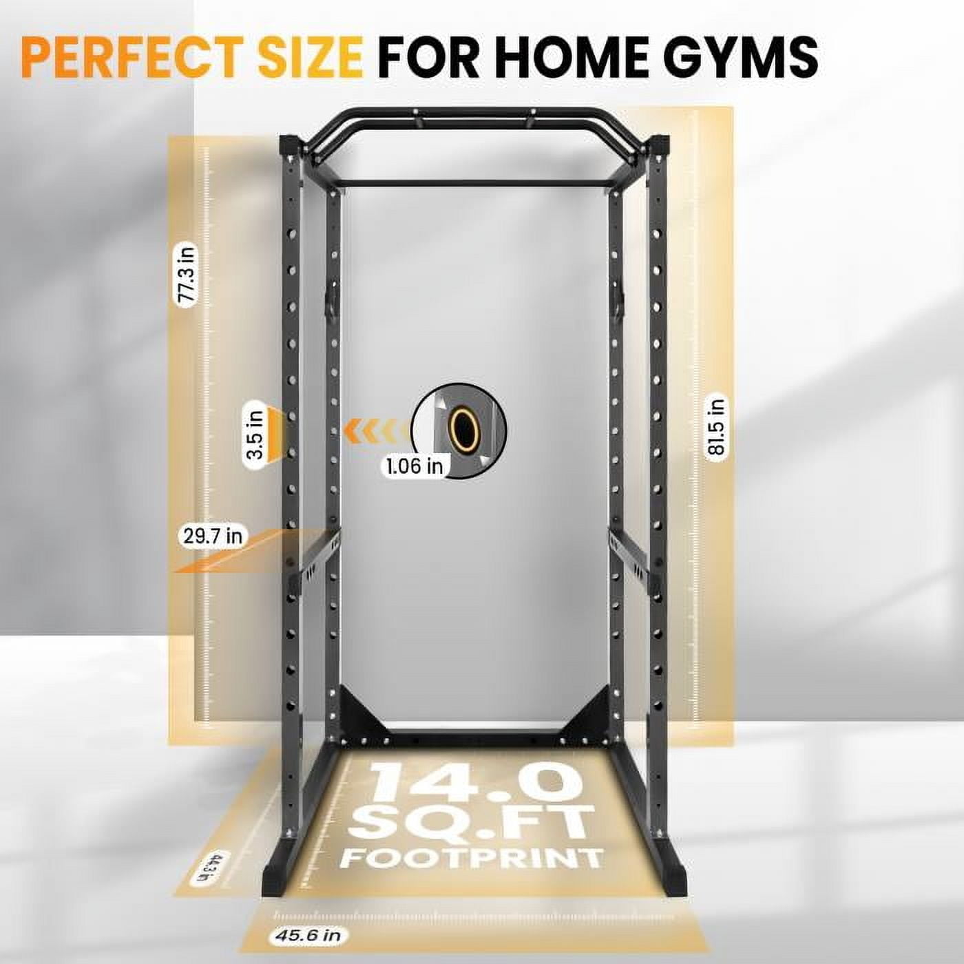 1.8mm Thick Steel Squat Rack with 1200lbs Capacity - Power Cage with 14 Adjustable Levels for Bench Press, Deadlifts, Pull-Ups - Garage Gym, Fitness Studio, Pro Training