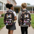 thumbnail image 5 of Xixirimido Colorful Butterfly Floral Print 17" Kids Backpack for Boys & Girls Large School Bags with Multi Pockets Elementary Middle High School Student Bookbag, 5 of 8
