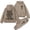 Khaki, variant on 2 Piece Sets for Women Letter Printed Hooded with Solid Sweatpant Sports Set Loose Casual Tracksuit Workout Set