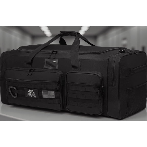 1 Pack 130L Large Duffle Bag, Water Resistant Heavy Duty Travel Sports Bag with Shoe Compartment, 35.5 x 15 x 15.7 Inches