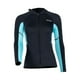thumbnail image 4 of Traje de neopreno superior de 1,5 mm Cola traje de buceo con cremallera frontal Mujer Azul XL, 4 of 8