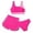 Hot Pink Swimwear, variant on CAIVO Girls 3 Piece Bikini Young Kids Patchwork Color Swimming With Shorts Bathing Suit Tween Summer Swimwear Birthday Swimsuit Sets