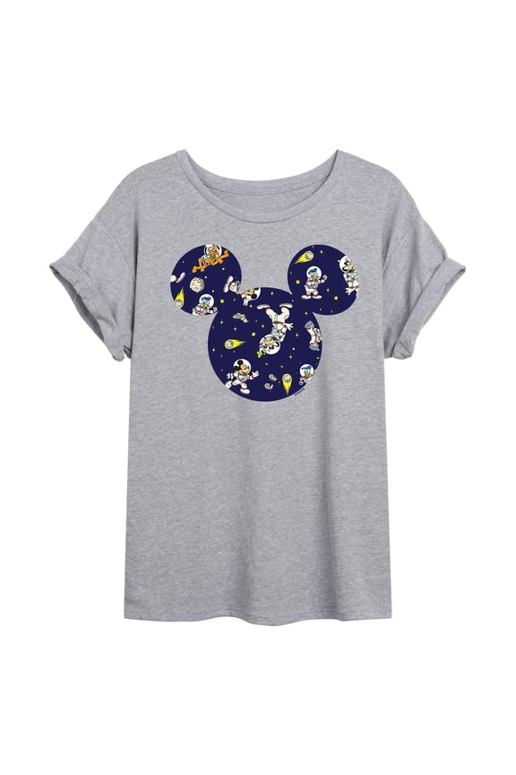 Mickey & Friends - Space Pattern - Women's Oversized T-Shirt