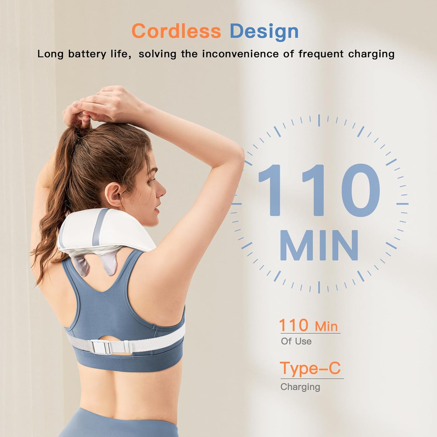 Shiatsu Neck and Shoulder Massager with Heat - Upgarded Cordless 5D Deep Tissue Kneading Massager, Rechargeable Massage for Neck, Shoulder and Back, Ideal Gifts for Women,Men