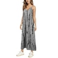 thumbnail image 2 of Sexy Dance Beach Sun Dress for Womens Casual V Neck Loose Long Dress Tie Dye Flowy Pleated Dress Summer Holiday Maxi Dress, 2 of 5