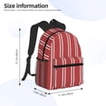 thumbnail image 5 of Gukieu Stripes Red White Print Backpack, Waterproof Backpack with Adjustable Shoulder Straps, Suitable for Campus, Business, Travel, Unisex, 5 of 6