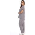 thumbnail image 2 of Conjuntos médicos para mujer con seis bolsillos (cuello en V y pantalón tipo cargo), 2 of 3