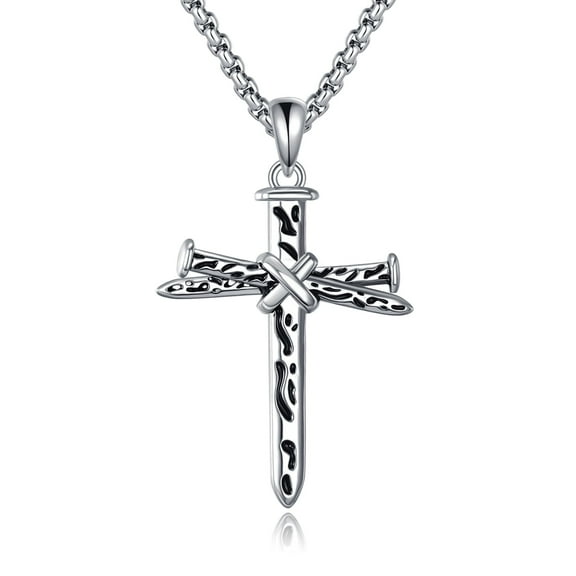 Women's Cross Necklace Sterling Silver Cross Pendant Necklace Christian Jewelry Suitable for Women Catholic Religious Gift
