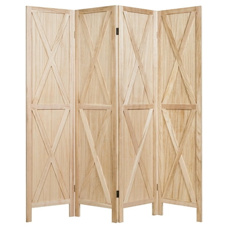 divider 6ft gymax folding privacy panel natural office wood screen