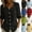 #01 Black, variant on Womens 3/4 Length Sleeve Button Down Blouses Peter Pan Collar Cotton Linen Loose Flowy Fit Tops Soft Wrinkle Resistant Casual Summer Office Shirts , L, #01 Green