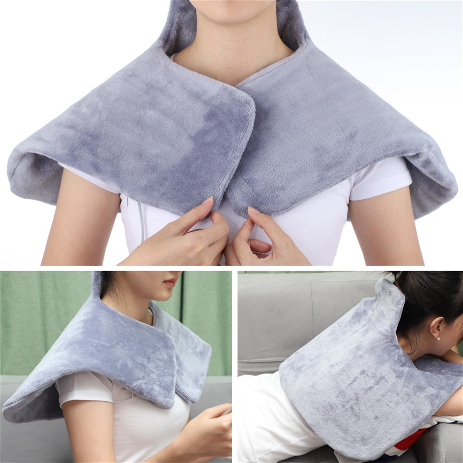 Heating Pad Shawl Shoulder Neck Warmer, 3 Temperature 30-50℃ 2 Hour Auto Shut Off, Coral Fleece Removable Washable Cover, 230CM Cord Electric Blanket Winter Pain Relief