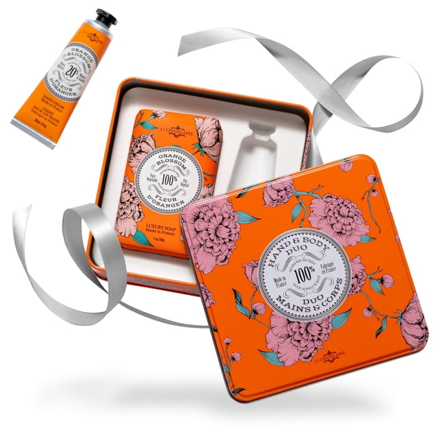 Set de regalo La Chatelaine: jabón de azahar de 200 ml y crema de manos