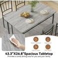 thumbnail image 5 of Rectangular Dining Room Table Set with 4 Chairs, Space-Saving Kitchen Table Set for Small Space, Retro Grey, 5 of 18