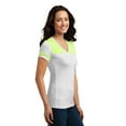 thumbnail image 4 of District Juniors Varsity Neck Tee-2XL (White/ Neon Lime), 4 of 6
