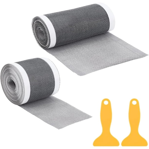 2 atrapapelos desechables de 4,7 x 13 pies/2,7 x 32,8 pies, atrapapelos para desagüe de ducha cortable, pegatinas de malla para desagüe de ducha con herramienta de extracción para baño/lavabo,