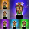 thumbnail image 3 of Cuadros Decorativos Bricolaje casa de pan de jengibre diamante pintura en forma especial pedrería LED lámpara de noche Ehuebsd Nuevos Originales, 3 of 9